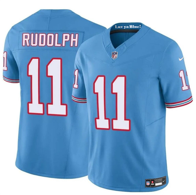 Men's Tennessee Titans #11 Mason Rudolph Blue 2024 F.U.S.E. Throwback Vapor Limited Football Stitched Jersey